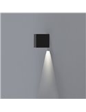 HAMAL Aplique LED quadrado antracite texturizado para exterior, COB LED 9W 3000K 811lm, IP65