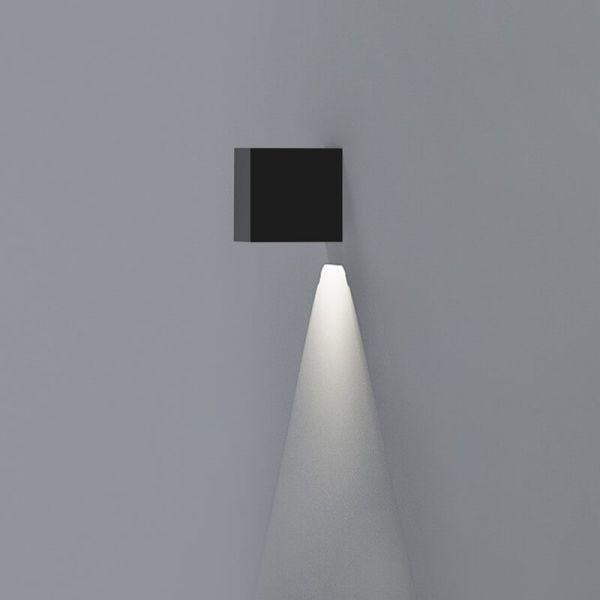 HAMAL Aplique LED quadrado antracite texturizado para exterior, COB LED 9W 3000K 811lm, IP65