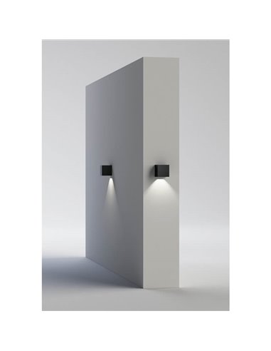 HAMAL Aplique LED quadrado antracite texturizado para exterior, COB LED 9W 3000K 811lm, IP65