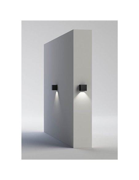 Aplique LED de exterior cuadrado HAMAL Antracita Texturado, LED COB 9W 3000K 811lm, IP65