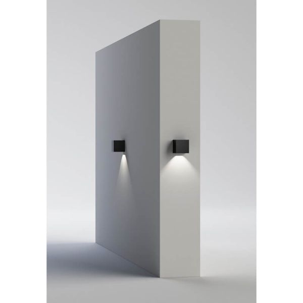 Aplique LED de exterior cuadrado HAMAL Antracita Texturado, LED COB 9W 3000K 811lm, IP65