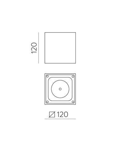 HAMAL Plafonnier Extérieur Texturé Anthracite avec LED COB Intégrée, LED COB 10W 3000K 860lm, CRI80 CL.I IP65, LED Intégrée