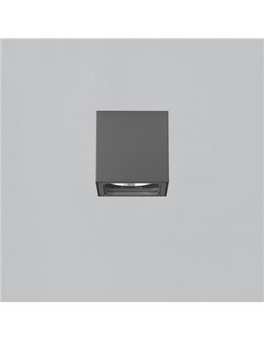 Plafón con LED COB integrado para Exterior HAMAL Antracita Texturado, LED COB 10W 3000K 860lm, CRI80 CL.I IP65, LED integrado