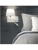 HOLD Applique murale gauche pour chambre à coucher avec deux interrupteurs et base pour téléphone portable, LED réglable, avec U