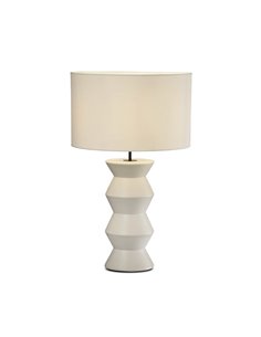 Lampe de table design IBIZA Blanc mat, E27 15W, avec interrupteur à câble