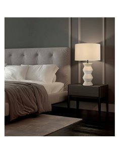 Lampe de table design IBIZA Blanc mat, E27 15W, avec interrupteur à câble 2