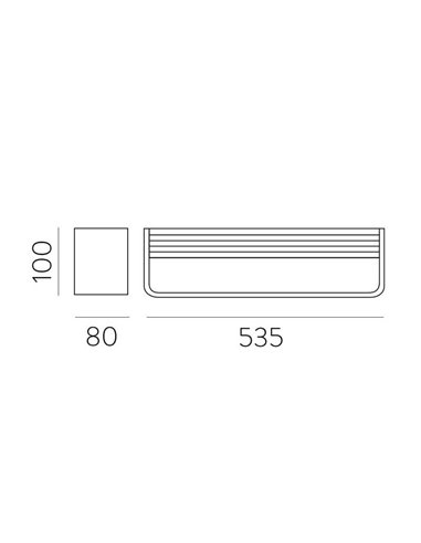 Applique murale d'intérieur LED longue ICON 50cm 32W 3162lm 2700K-3000K Blanc/Noir/Or avec interrupteur coulissant