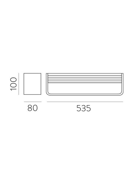 Aplique interior LED largo ICON 50cm 32W 3162lm 2700K-3000K Blanco/Negro/Oro con Interruptor deslizante
