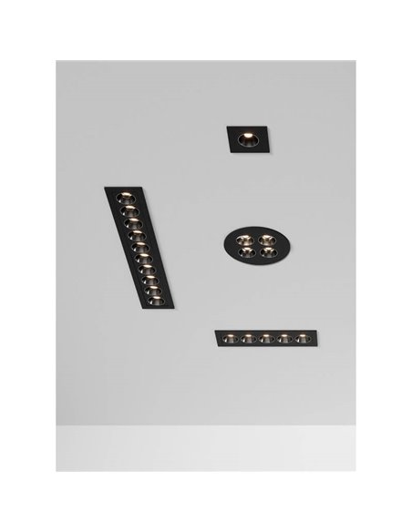 Foco Downlight Empotrable LED Circular INVISIBLE Blanco/Negro, 9W 3000K 680lm