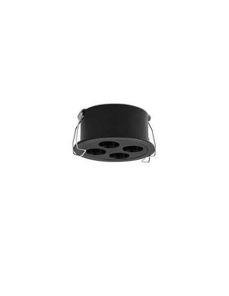 Spot LED encastrable circulaire INVISIBLE Blanc/Noir, 9W 3000K 680lm