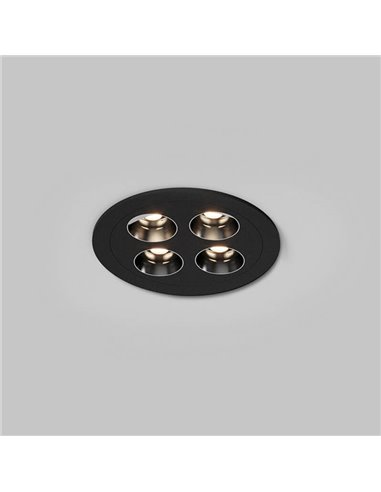 Spot LED encastrable circulaire INVISIBLE Blanc/Noir, 9W 3000K 680lm