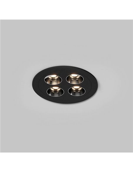 Spot LED encastrable circulaire INVISIBLE Blanc/Noir, 9W 3000K 680lm