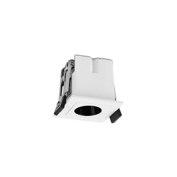 Foco embutido LED quadrado INVISIBLE branco/preto, 3W 3000K 170lm