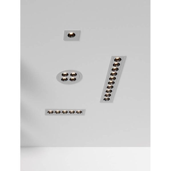 Spot encastrable LED carré INVISIBLE Blanc/Noir, 3W 3000K 170lm