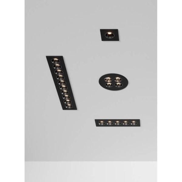 Foco Downlight Empotrable LED Cuadrado INVISIBLE Blanco/Negro, 3W 3000K 170lm