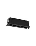 Downlight empotrable rectangular de 5 Focos INVISIBLE Blanco/Negro, 12W 3000K 850lm