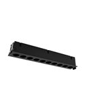 Downlight encastrable rectangulaire avec 10 Spots INVISIBLES Blanc/Noir, 24W 3000K 1790lm