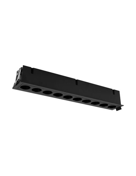 Downlight empotrable rectangular de 10 Focos INVISIBLE Blanco/Negro, 24W 3000K 1790lm