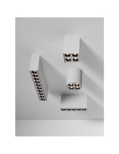 Plafon LED de superfície circular branco/preto INVISÍVEL, 9W 3000K 680lm