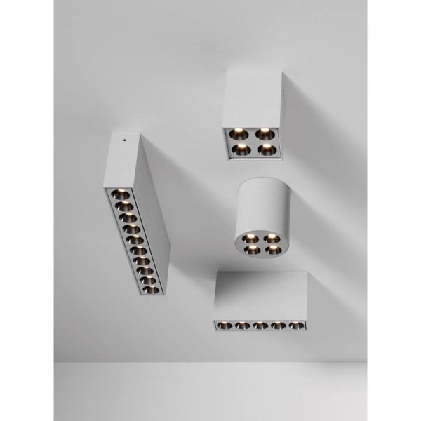 Plafon LED de superfície circular branco/preto INVISÍVEL, 9W 3000K 680lm