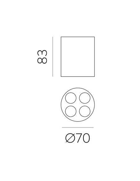 Plafonnier LED INVISIBLE Surface circulaire Blanc/Noir, 9W 3000K 680lm