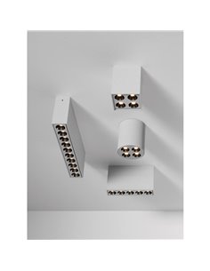 Plafón LED cuadrado de superficie INVISIBLE Blanco/Negro, 9W 3000K 680lm 2