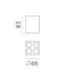 Plafón LED cuadrado de superficie INVISIBLE Blanco/Negro, 9W 3000K 680lm