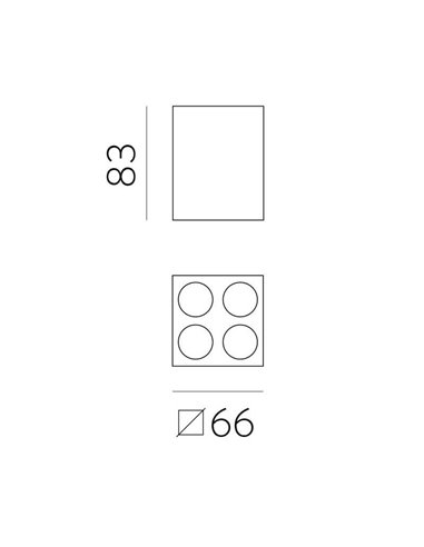 Plafón LED cuadrado de superficie INVISIBLE Blanco/Negro, 9W 3000K 680lm