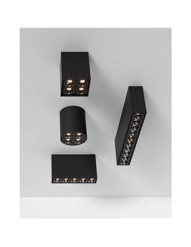 Luminária de superfície LED quadrada INVISIBLE Branco/Preto, 9W 3000K 680lm