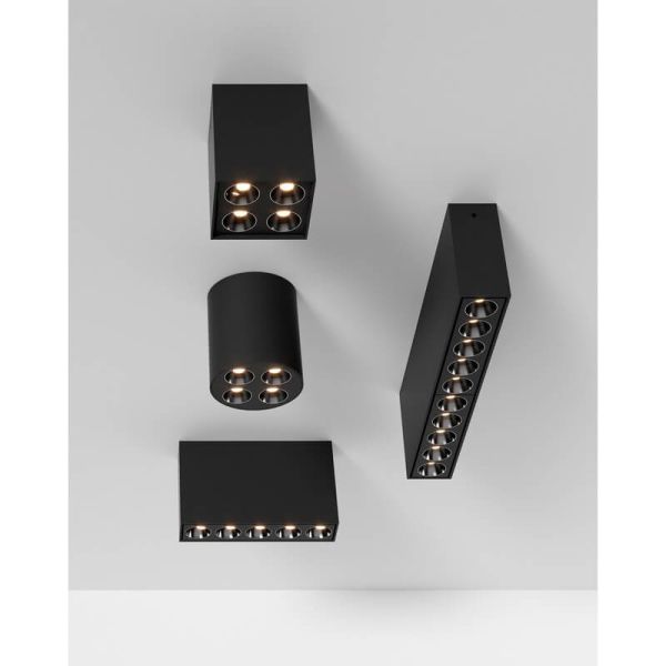 Plafón LED cuadrado de superficie INVISIBLE Blanco/Negro, 9W 3000K 680lm