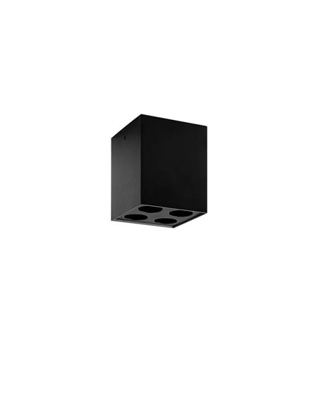 Plafón LED cuadrado de superficie INVISIBLE Blanco/Negro, 9W 3000K 680lm