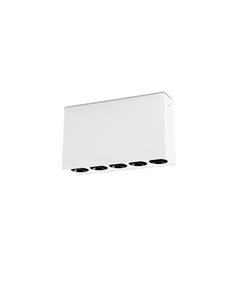 Plafonnier LED en saillie avec 5 spots INVISIBLE Blanc/Noir, LED 12W 3000K 850lm, 138mm