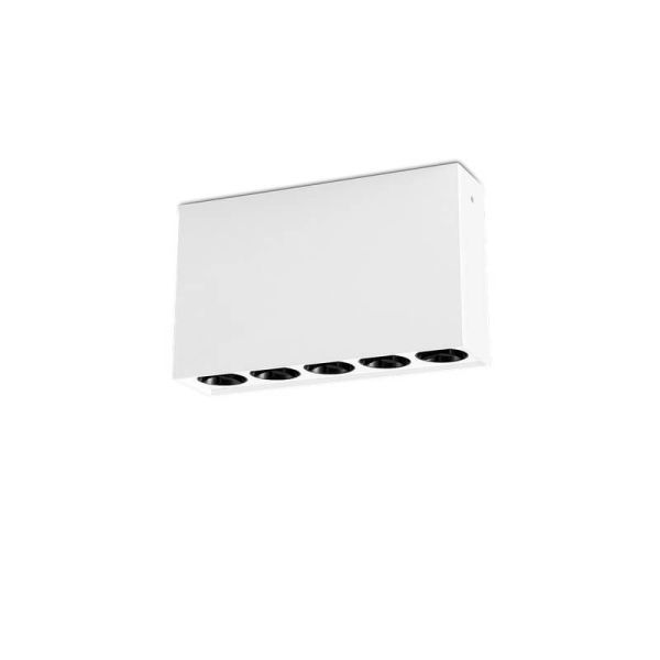 Plafón de superficie LED con 5 focos INVISIBLE Blanco/Negro, LED 12W 3000K 850lm,138mm