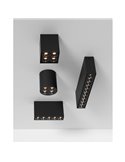 Plafón de superficie LED con 5 focos INVISIBLE Blanco/Negro, LED 12W 3000K 850lm,138mm