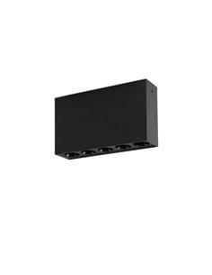 Plafon LED de superfície com 5 focos INVISÍVEIS Branco/Preto, LED 12W 3000K 850lm, 138mm 2