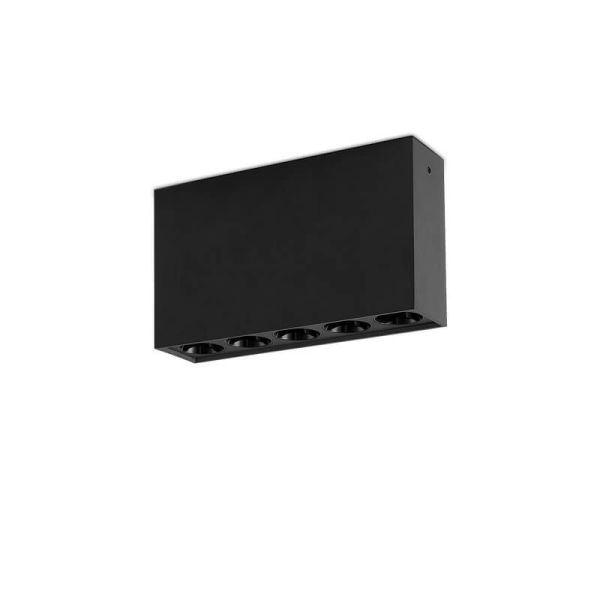 Plafón de superficie LED con 5 focos INVISIBLE Blanco/Negro, LED 12W 3000K 850lm,138mm