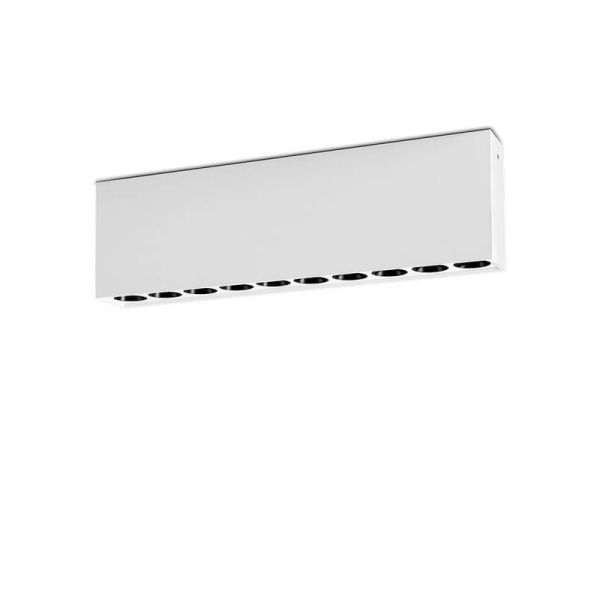 Plafón de superficie LED con 10 focos INVISIBLE 272mm Blanco/Negro, LED 24W 3000K 1790lm