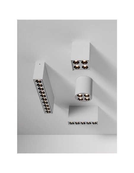 Plafón de superficie LED con 10 focos INVISIBLE 272mm Blanco/Negro, LED 24W 3000K 1790lm