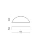 Aplique semicircular LED ISIA Ø60cm Blanco/Negro/Oro, 2x22W 4875lm, Kelvin 3000K-4000K con Interruptor deslizante Con y Sin Casa