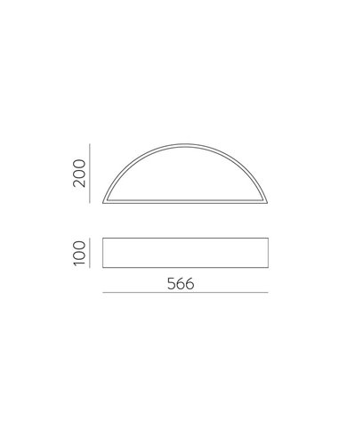 Aplique LED semicircular ISIA Ø60cm Branco/Preto/Dourado, 2x22W 4875lm, Kelvin 3000K-4000K com interruptor deslizante com e sem 