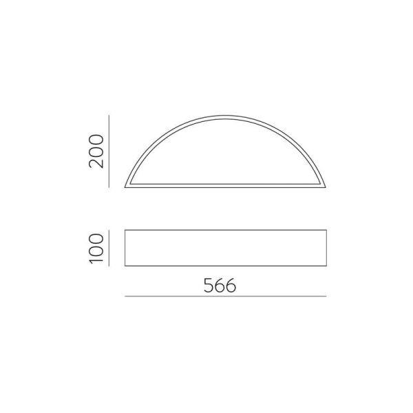 Aplique LED semicircular ISIA Ø60cm Branco/Preto/Dourado, 2x22W 4875lm, Kelvin 3000K-4000K com interruptor deslizante com e sem 