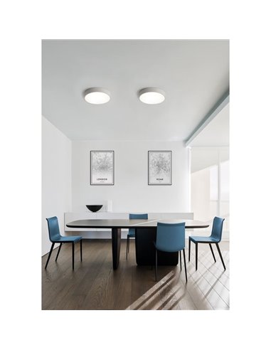 Plafón LED circular ISIA Ø40cm Blanco/Negro/Oro, 40W 3660lm, Kelvin 3000K-4000K Slide Switch con Interruptor deslizante Con y Si