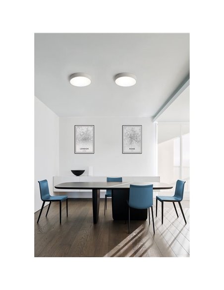 Plafón LED circular ISIA Ø40cm Blanco/Negro/Oro, 40W 3660lm, Kelvin 3000K-4000K Slide Switch con Interruptor deslizante Con y Si