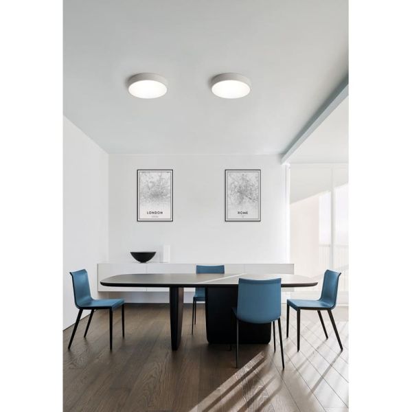 Plafón LED circular ISIA Ø40cm Blanco/Negro/Oro, 40W 3660lm, Kelvin 3000K-4000K Slide Switch con Interruptor deslizante Con y Si