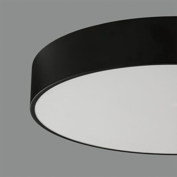 Plafonnier LED circulaire ISIA Ø40cm Blanc/Noir/Or, 40W 3660lm, Kelvin 3000K-4000K Interrupteur à glissière avec interrupteur à 