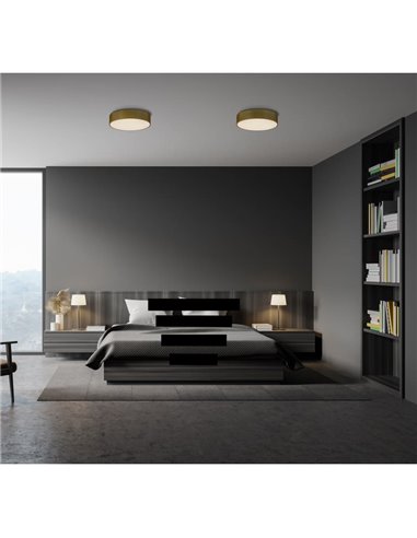 Plafon LED circular ISIA Ø40cm Branco/Preto/Dourado, 40W 3660lm, Interruptor deslizante Kelvin 3000K-4000K com interruptor desli