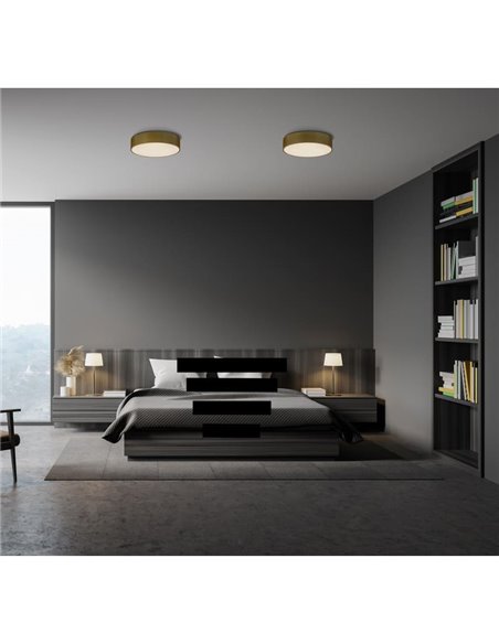 Plafón LED circular ISIA Ø40cm Blanco/Negro/Oro, 40W 3660lm, Kelvin 3000K-4000K Slide Switch con Interruptor deslizante Con y Si