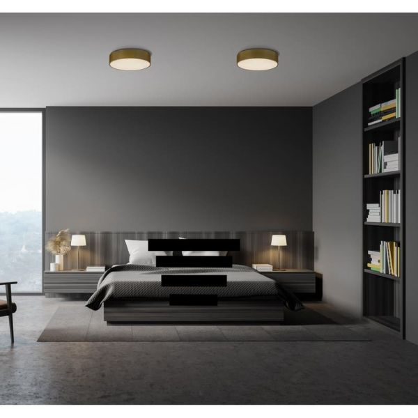 Plafón LED circular ISIA Ø40cm Blanco/Negro/Oro, 40W 3660lm, Kelvin 3000K-4000K Slide Switch con Interruptor deslizante Con y Si