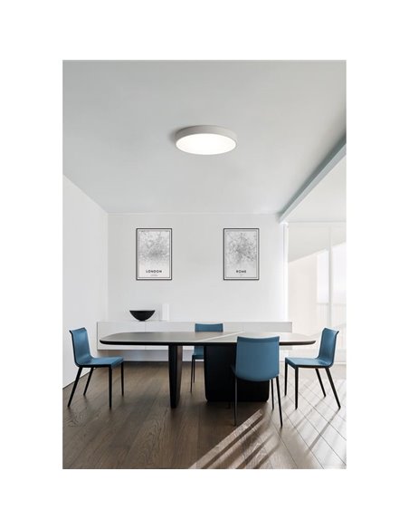 Plafonnier LED circulaire ISIA Ø60cm Blanc/Noir/Or, 55W 5250lm, Kelvin 3000K-4000K Interrupteur à glissière avec interrupteur à 