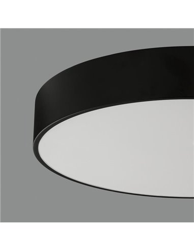 Plafon LED circular ISIA Ø60cm Branco/Preto/Dourado, 55W 5250lm, Interruptor deslizante Kelvin 3000K-4000K com interruptor desli